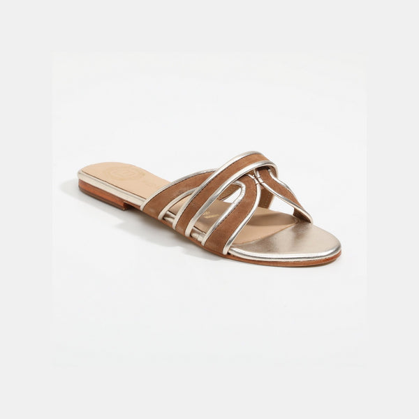 Mules Myrtice - Brun / Doré