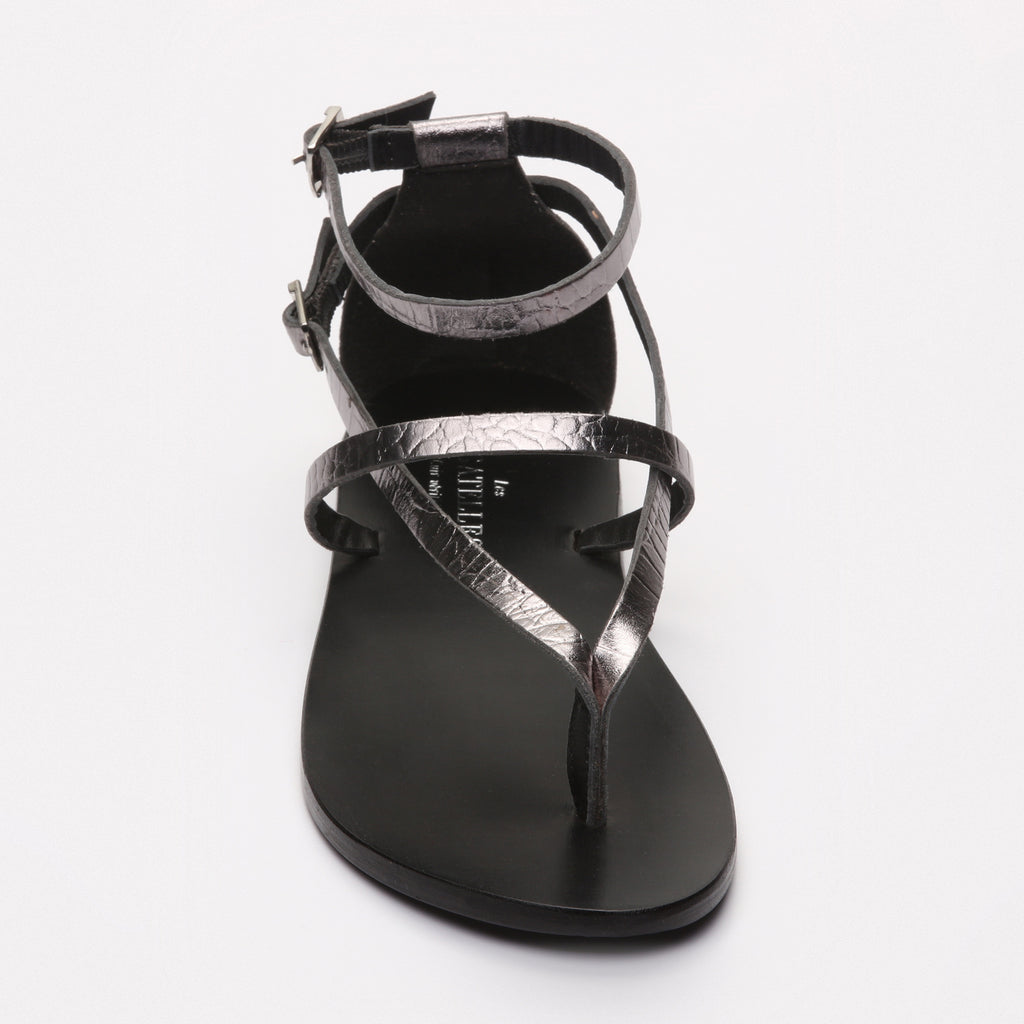 Mosholu Sandals - Pewter Croco