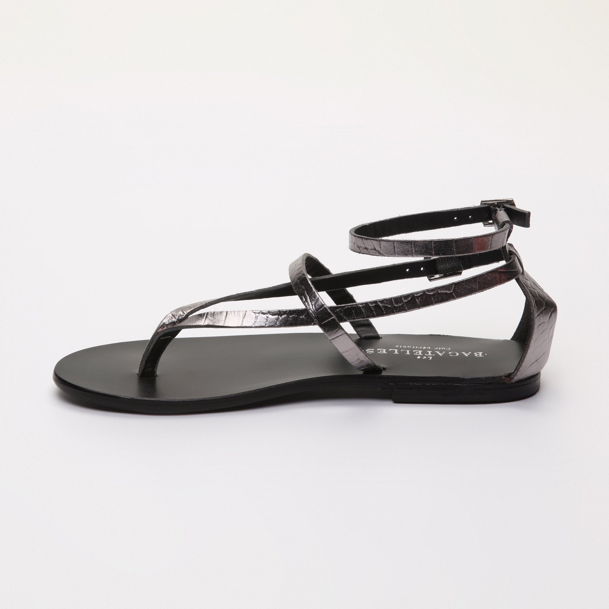 Mosholu Sandals - Pewter Croco
