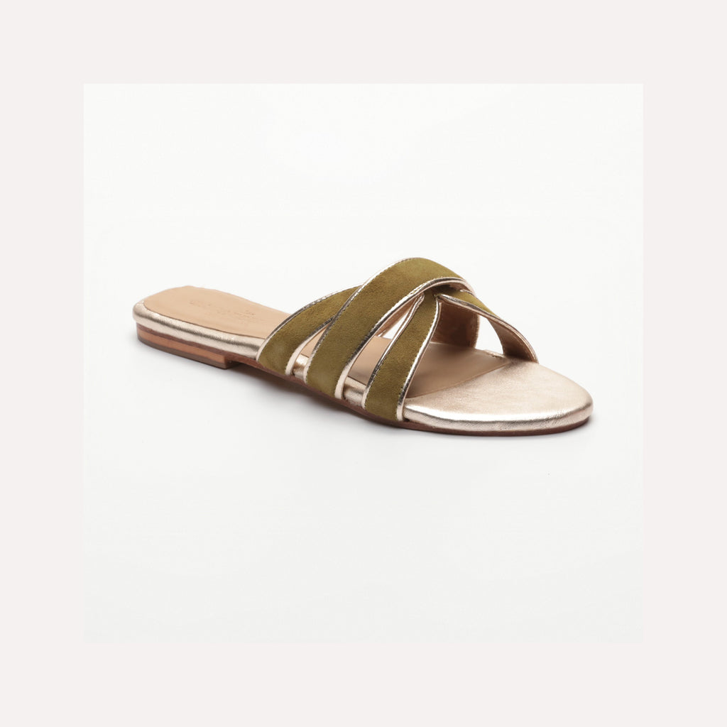 Mules Myrtice - Oliva Y Platino