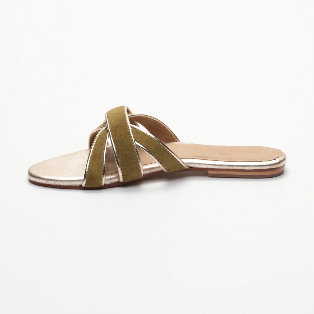 Mules Myrtice - Oliva Y Platino