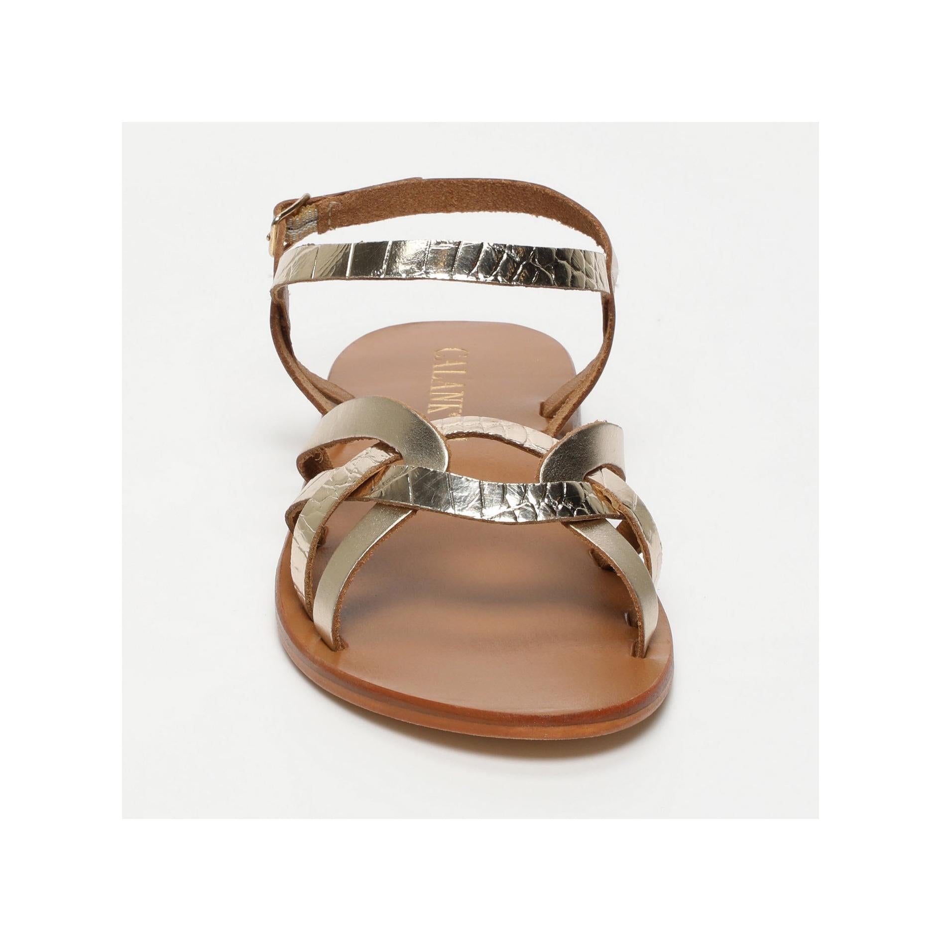 Quinn Essential Sandals - Gold / Lt Gold Croco