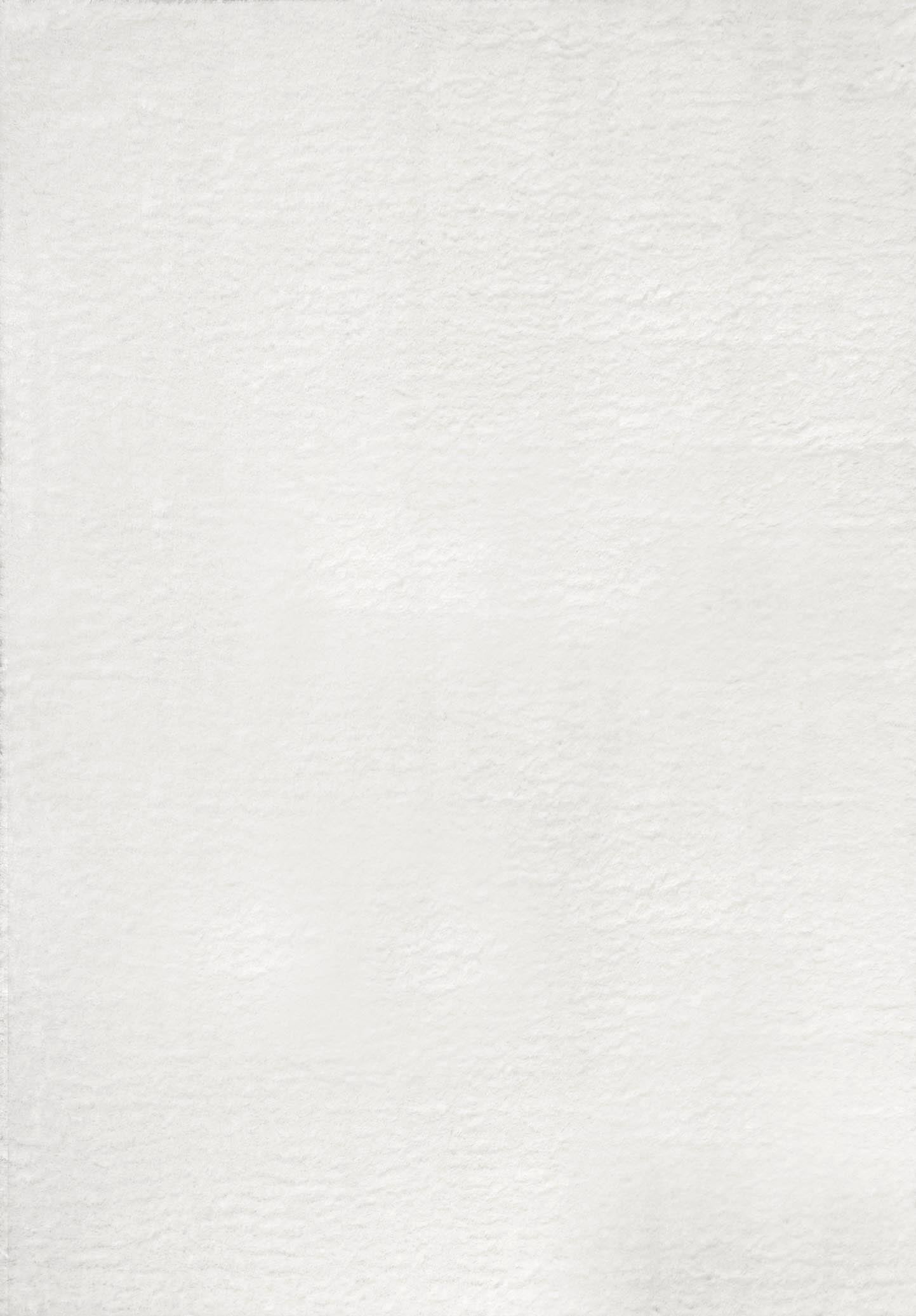 Cosy Soft Shaggy Rug 902 Plain - White