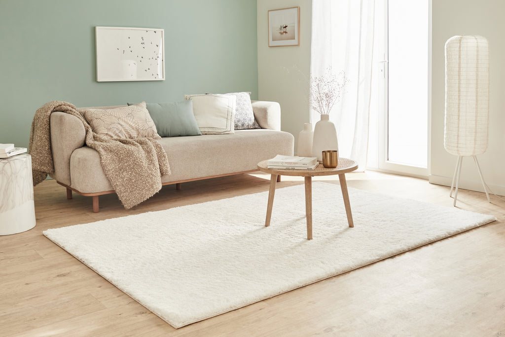 Cosy Soft Shaggy Rug 902 Plain - White
