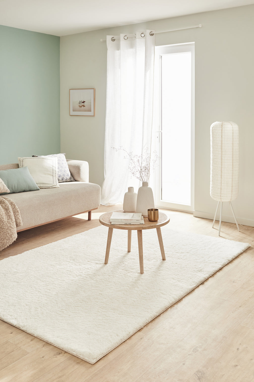 Cosy Soft Shaggy Rug 902 Plain - White