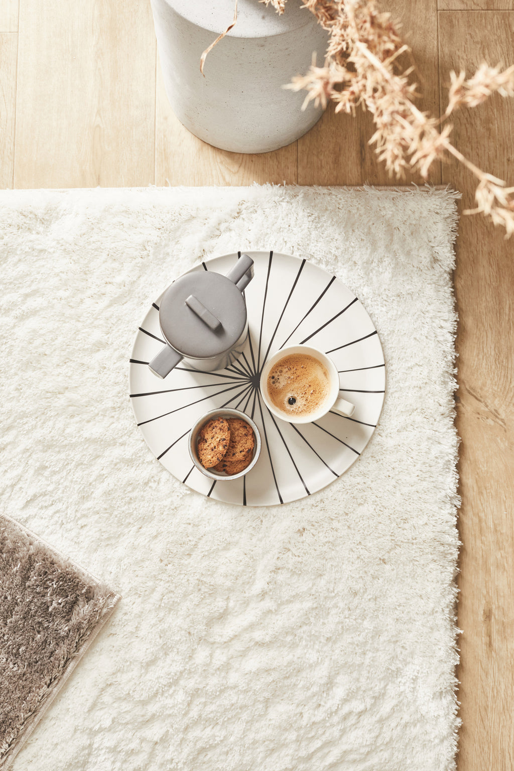 Cosy Soft Shaggy Rug 902 Plain - White