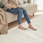 Cosy Soft Shaggy Rug 902 Plain - White