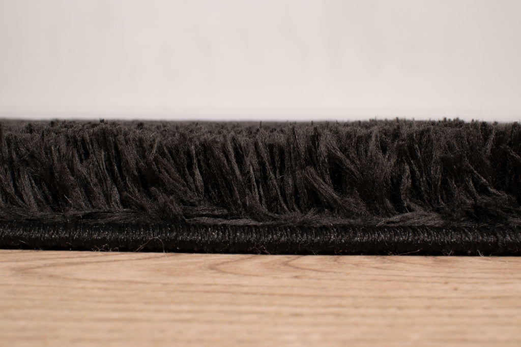 Cosy Soft Shaggy Rug 902 Plain - Black