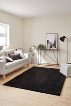 Cosy Soft Shaggy Rug 902 Plain - Black