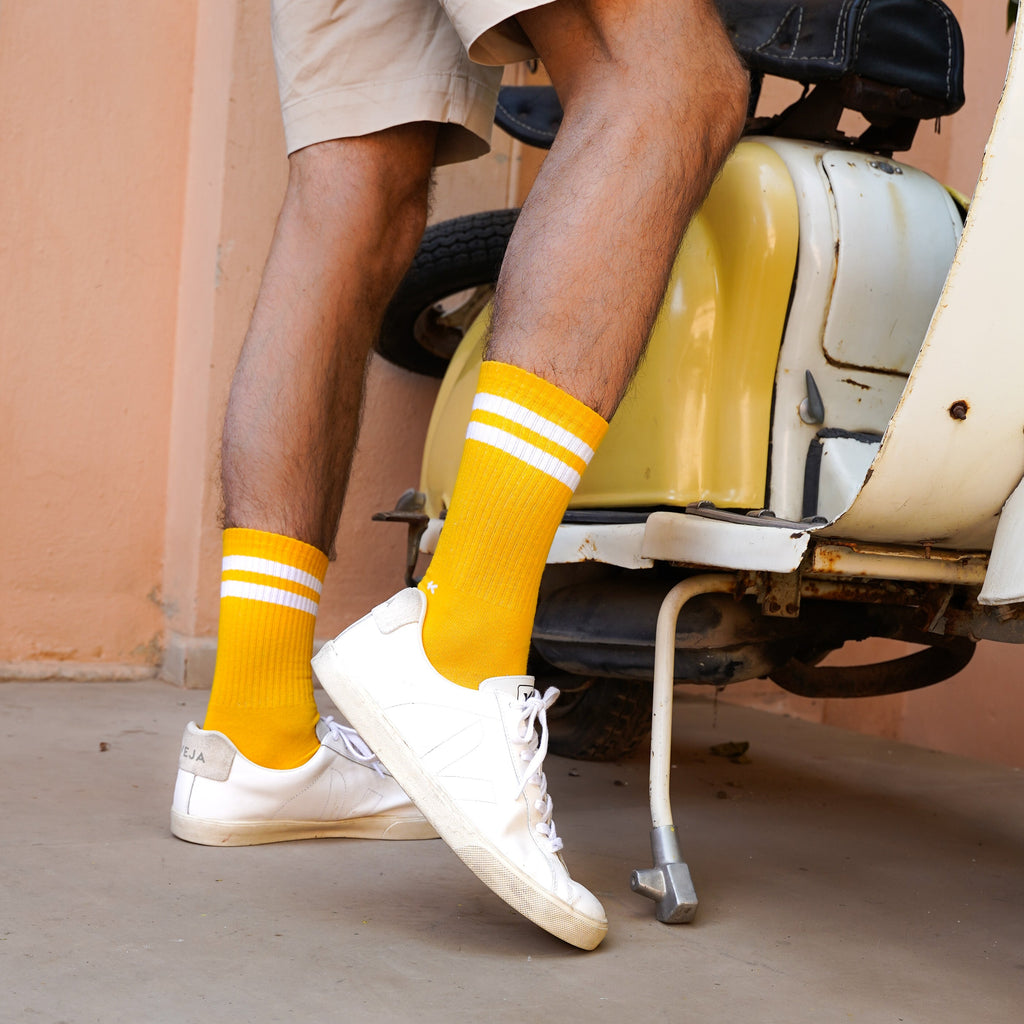 Klue gift bag of organic cotton tennis crew socks x4 | FUNKY - klueconcept