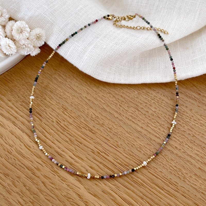 Wallis Necklace - Tourmaline Steel