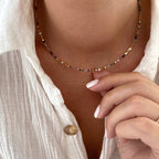 Wallis Necklace - Tourmaline Steel