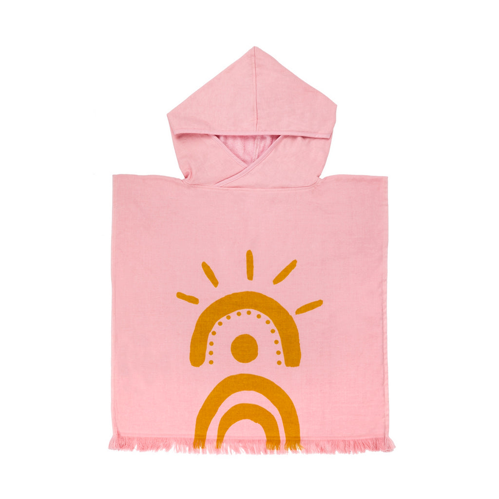 Poncho De Plage Desert Palms - Rose Poudré - Enfants
