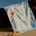 Serviette Microfibre Sun Face - Imprimé Bleu Et Blanc