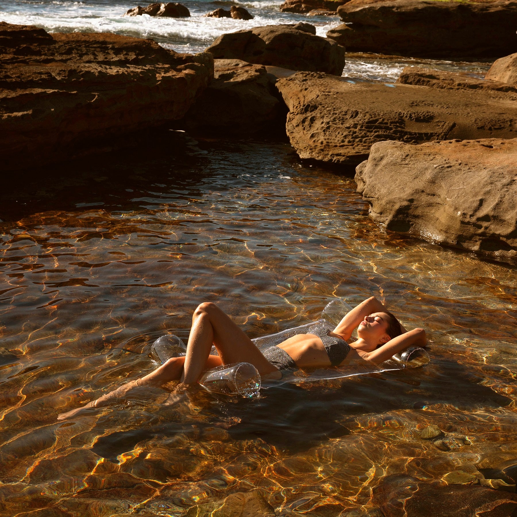 Hamaca Flotante Glitter - Glitter Transparente