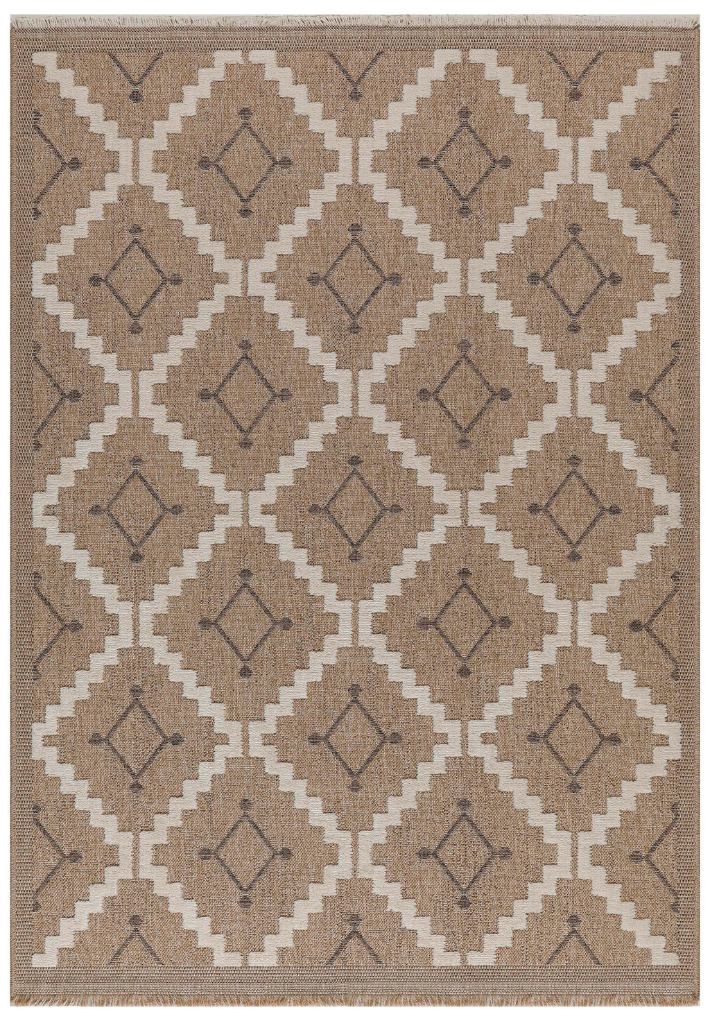 Jute Look Rug Tulum 9041 - Jute Pattern - Brown - Indoor / Outdoor