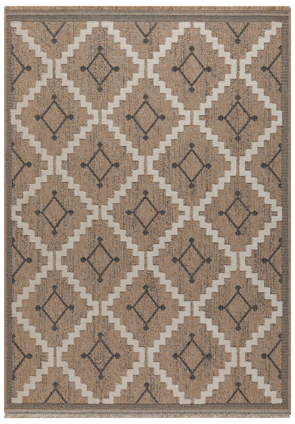 Jute Look Rug Tulum 9041 - Jute Pattern - Black - Indoor / Outdoor