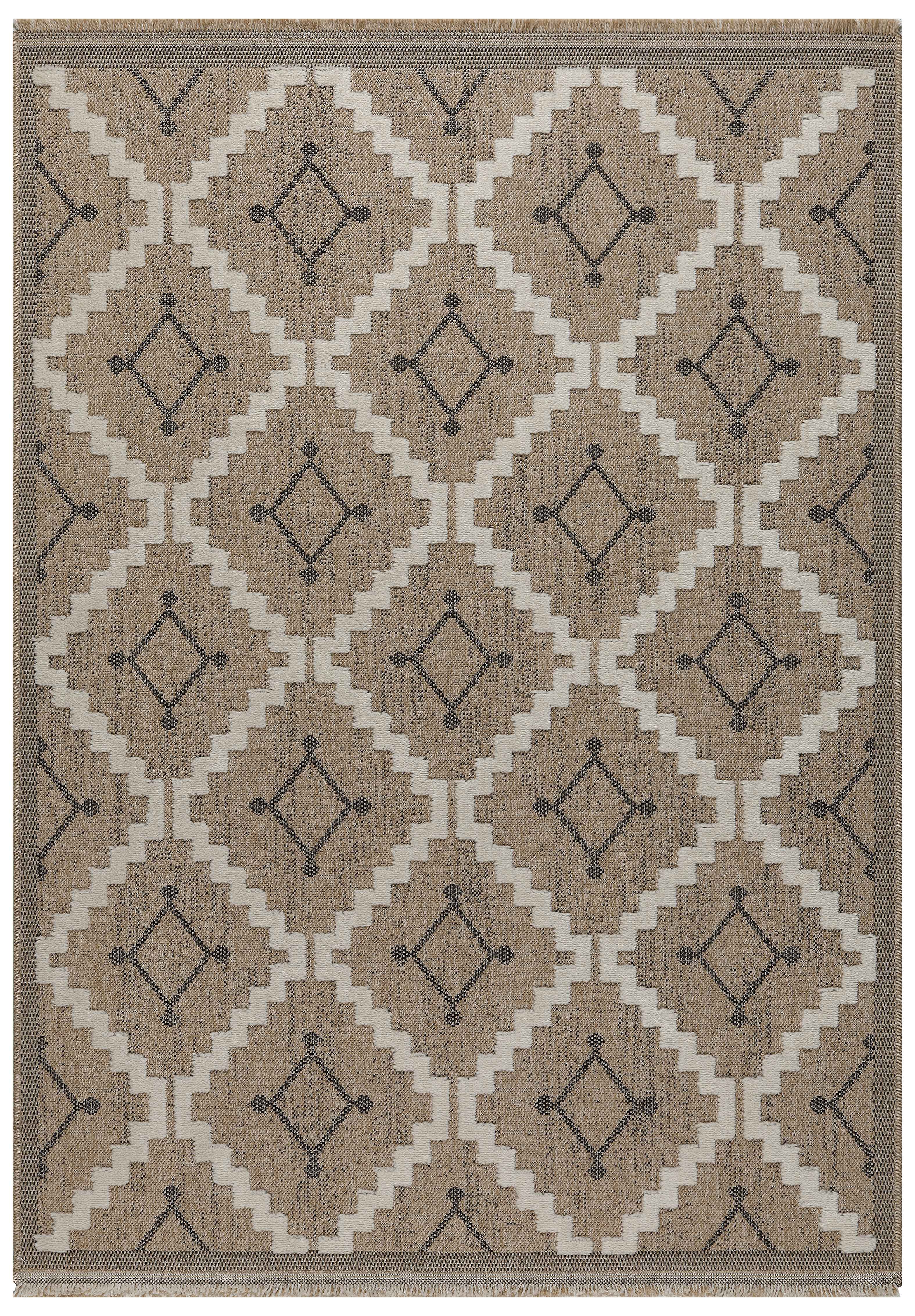 Jute Look Rug Tulum 9041 - Jute Pattern - Black - Indoor / Outdoor
