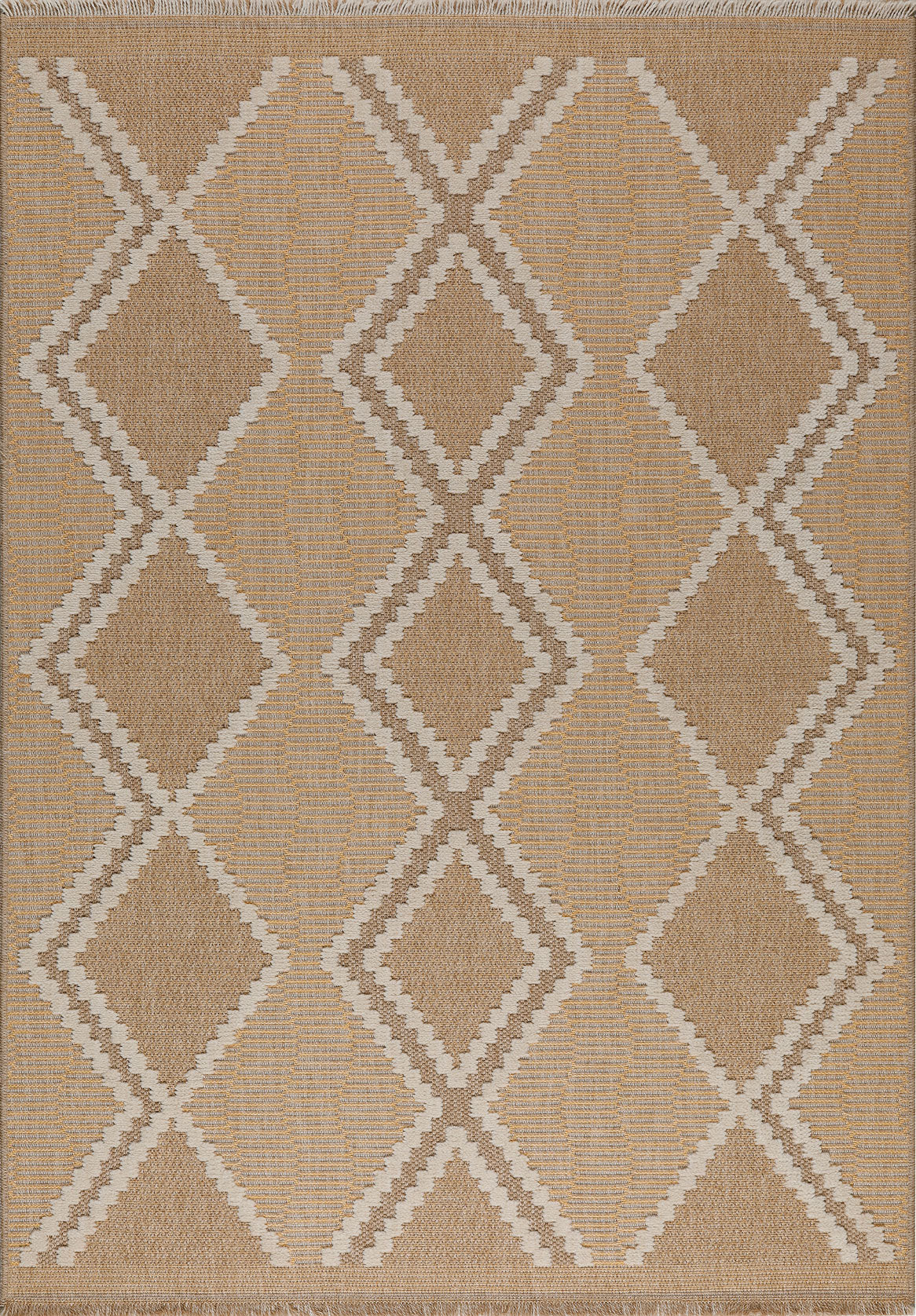 Jute Look Rug Tulum 9048 - Jute Pattern - Yellow - Indoor / Outdoor