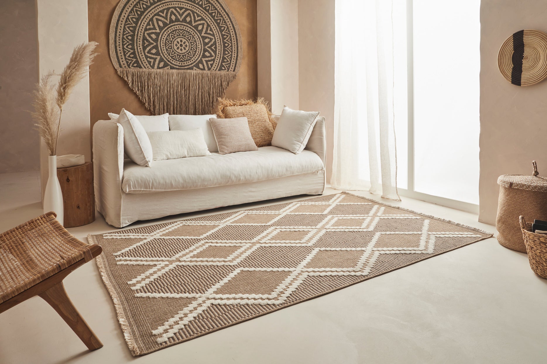 Jute Look Rug Tulum 9048 - Jute Pattern - Brown - Indoor / Outdoor