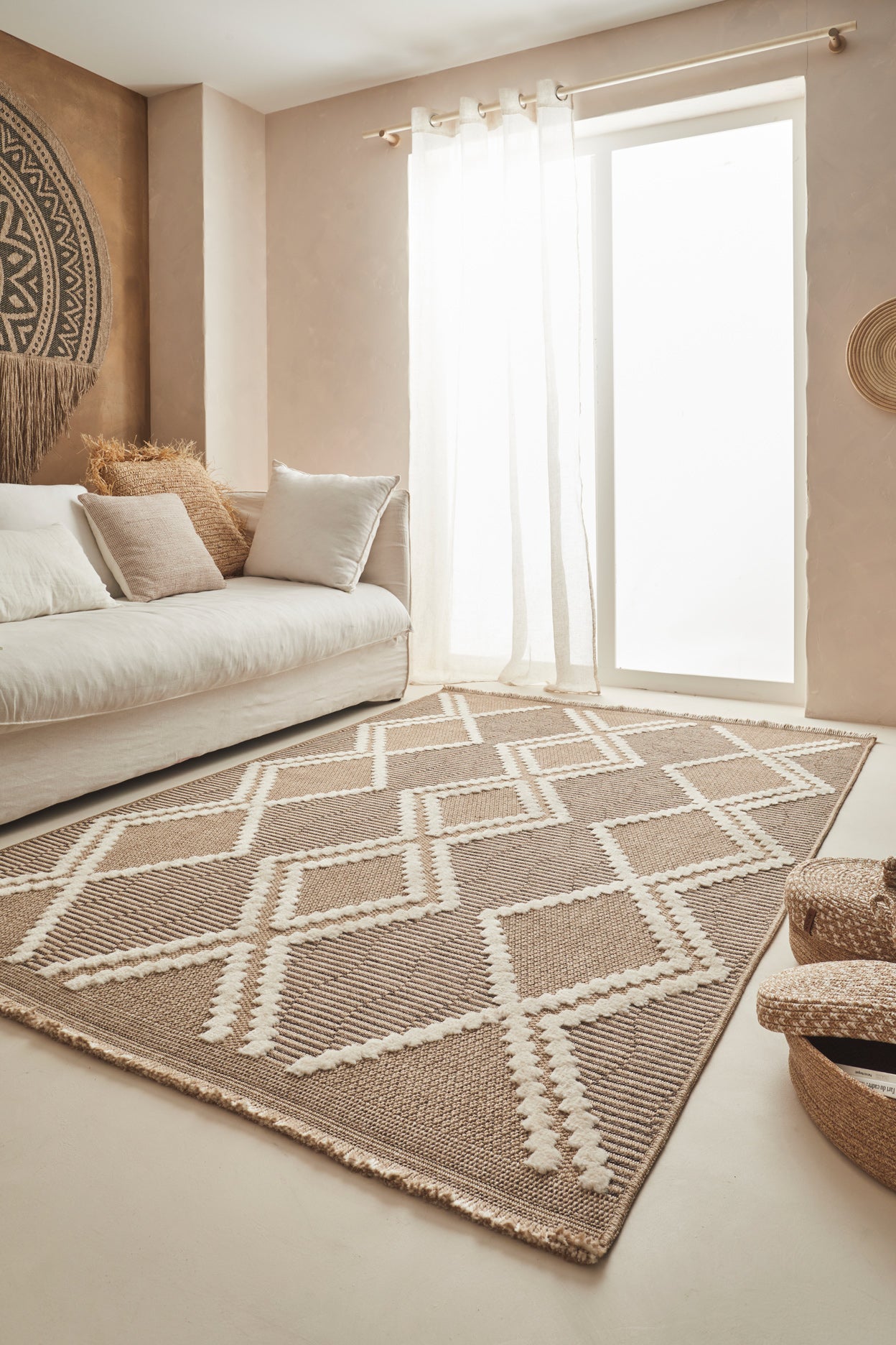Jute Look Rug Tulum 9048 - Jute Pattern - Brown - Indoor / Outdoor