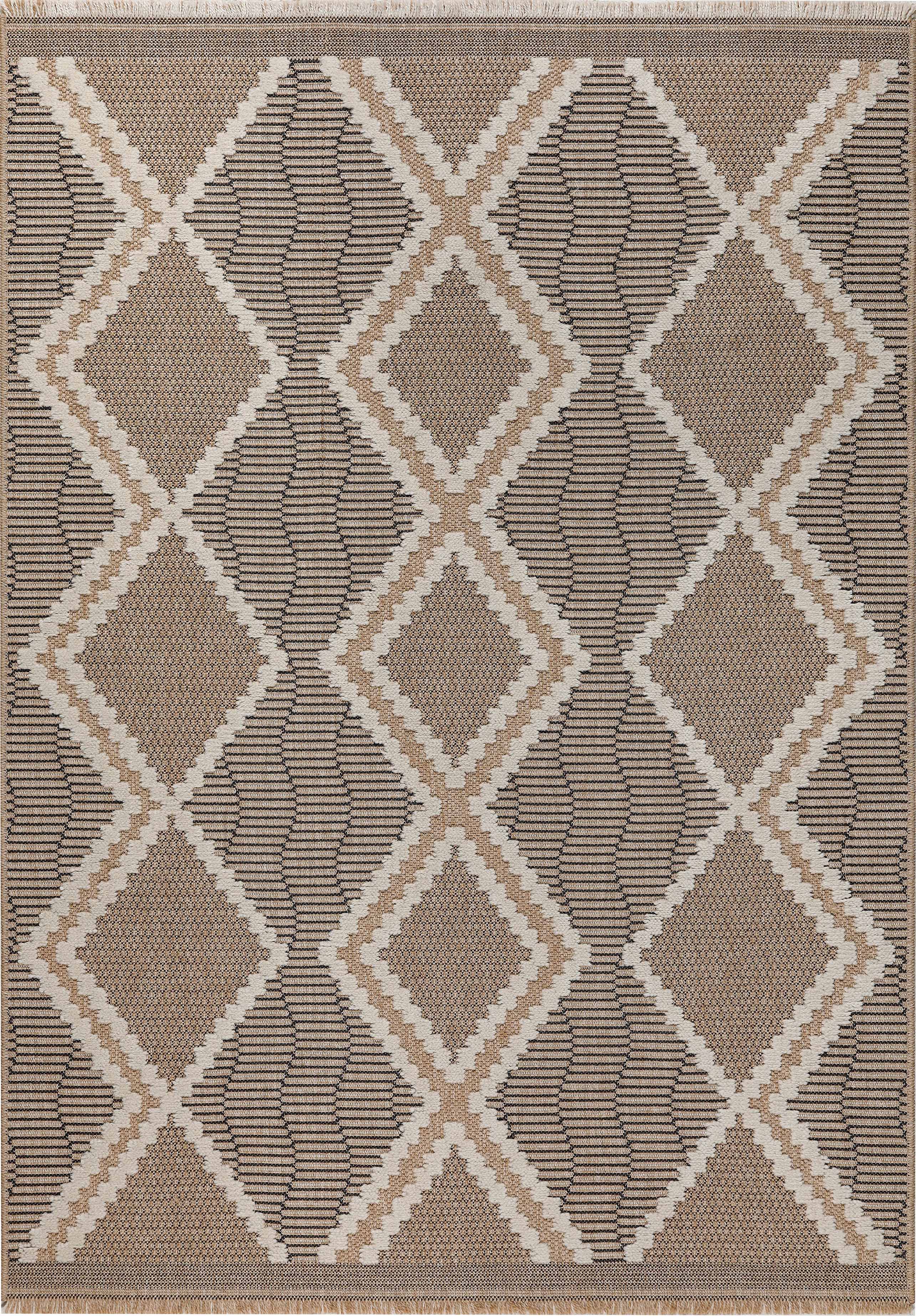 Jute Look Rug Tulum 9048 - Jute Pattern - Black - Indoor / Outdoor