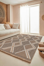 Jute Look Rug Tulum 9048 - Jute Pattern - Black - Indoor / Outdoor