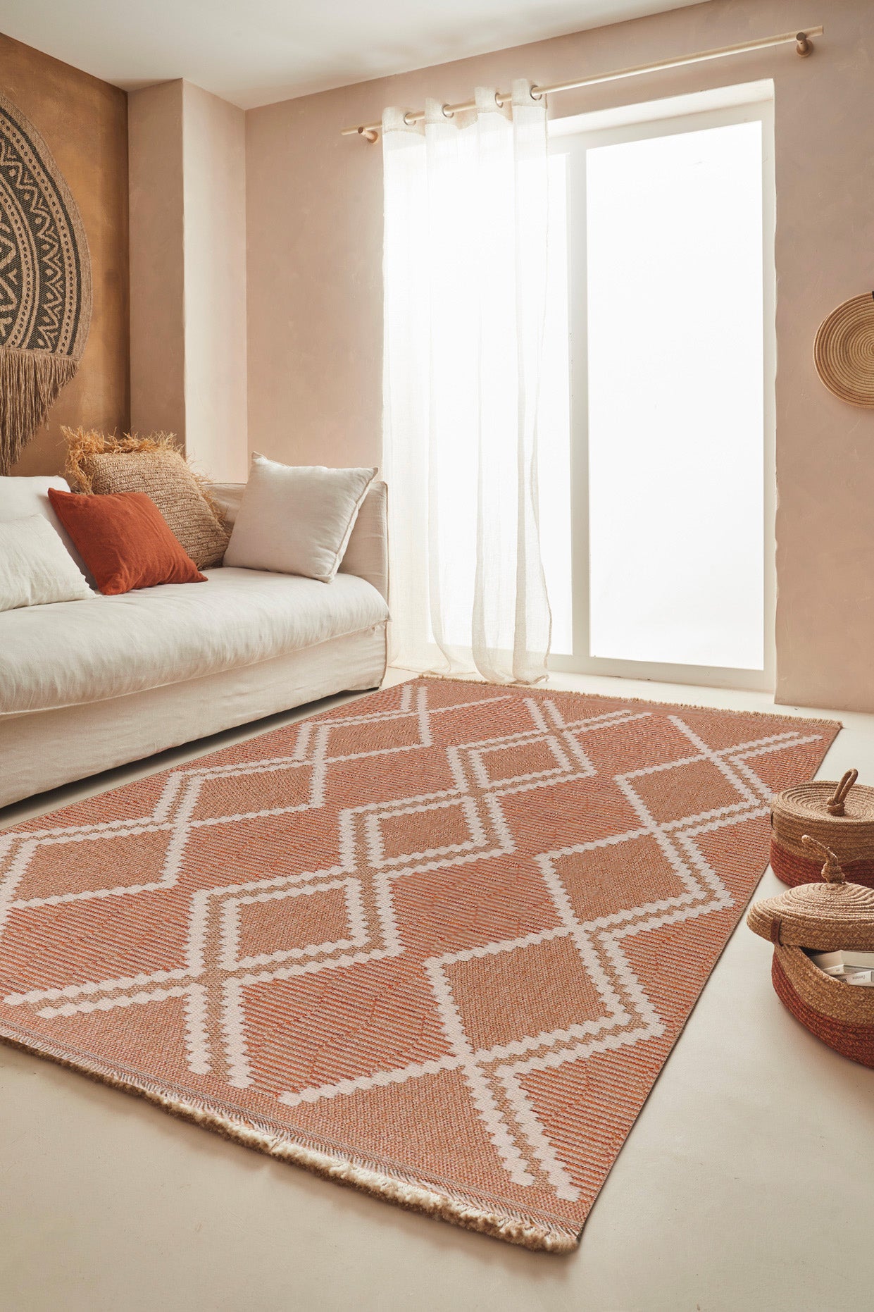 Jute Look Rug Tulum 9048 - Jute Pattern - Terra - Indoor / Outdoor