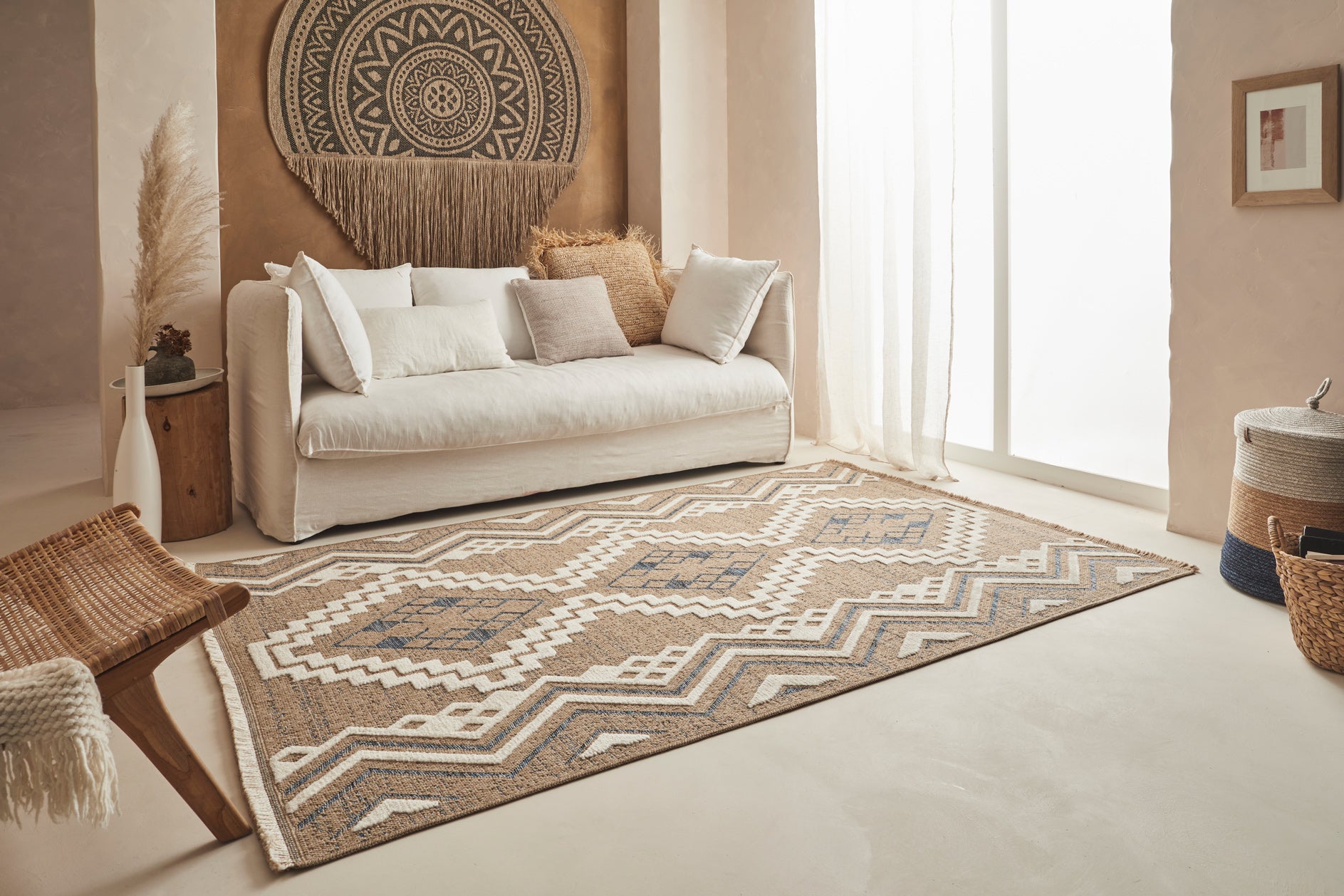 Tulum - Tapis D'Intérieur/Extérieur - Polypropylène - Bleu