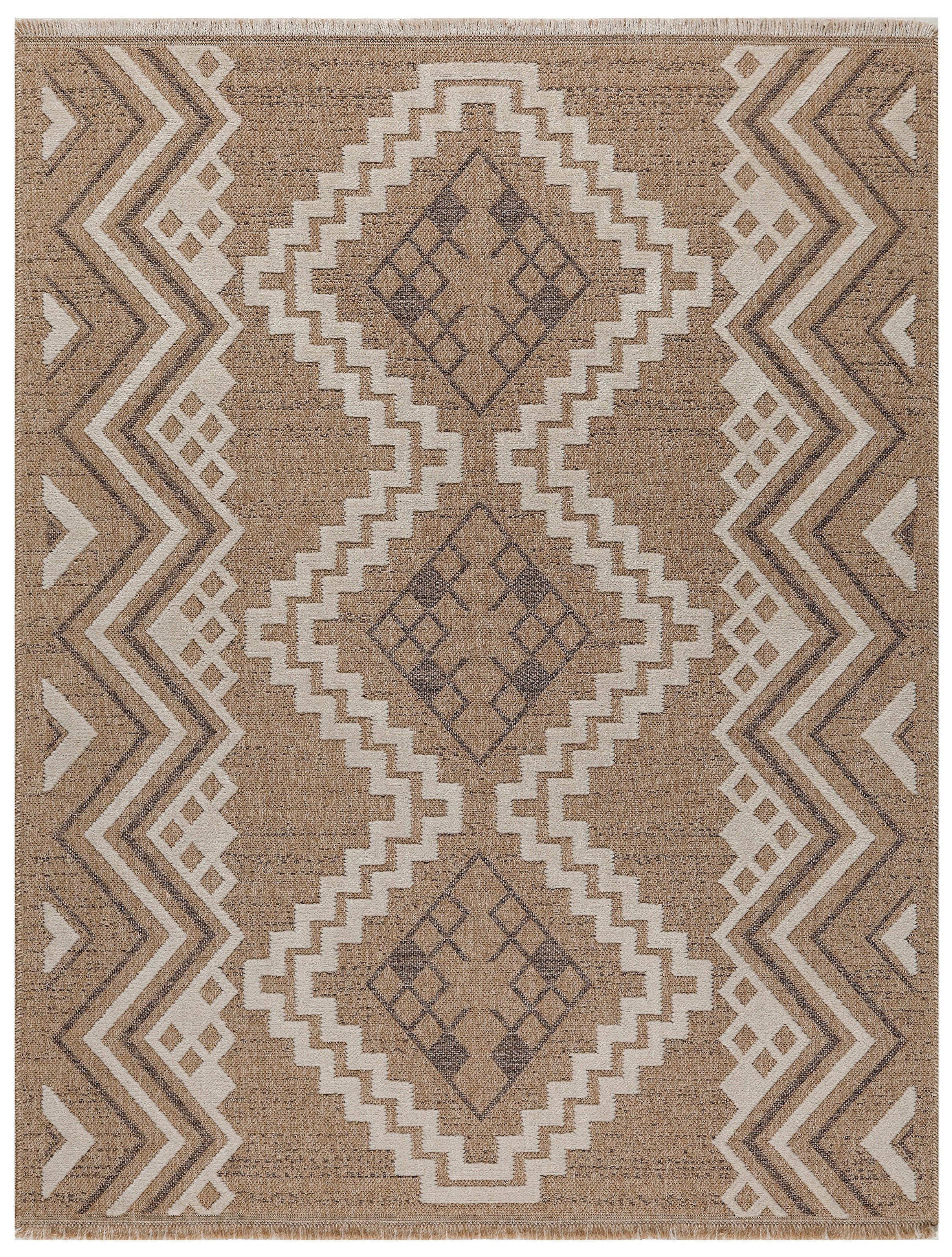 Jute Look Rug Tulum 9054 - Jute Pattern - Brown - Indoor / Outdoor