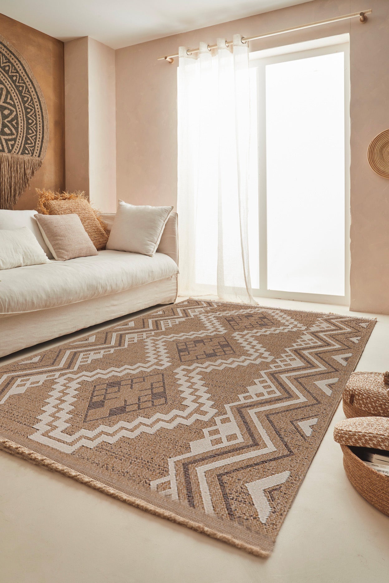 Jute Look Rug Tulum 9054 - Jute Pattern - Brown - Indoor / Outdoor