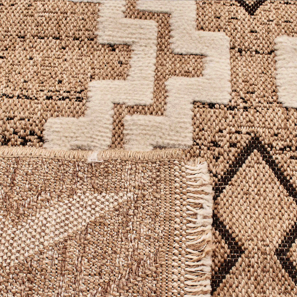 Jute Look Rug Tulum 9054 - Jute Pattern - Black - Indoor / Outdoor