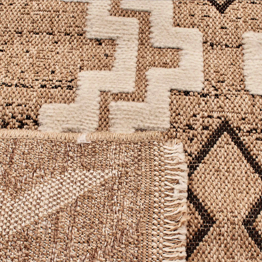 Jute Look Rug Tulum 9054 - Jute Pattern - Black - Indoor / Outdoor