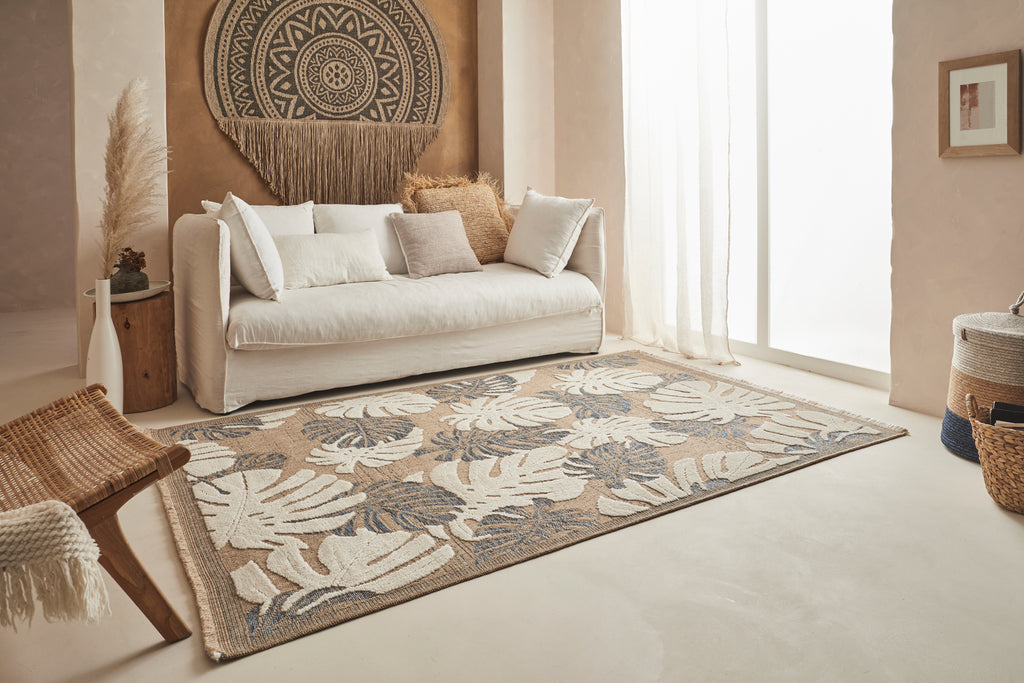 Jute Look Rug Tulum 9062 - Jute Pattern - Blue - Indoor / Outdoor