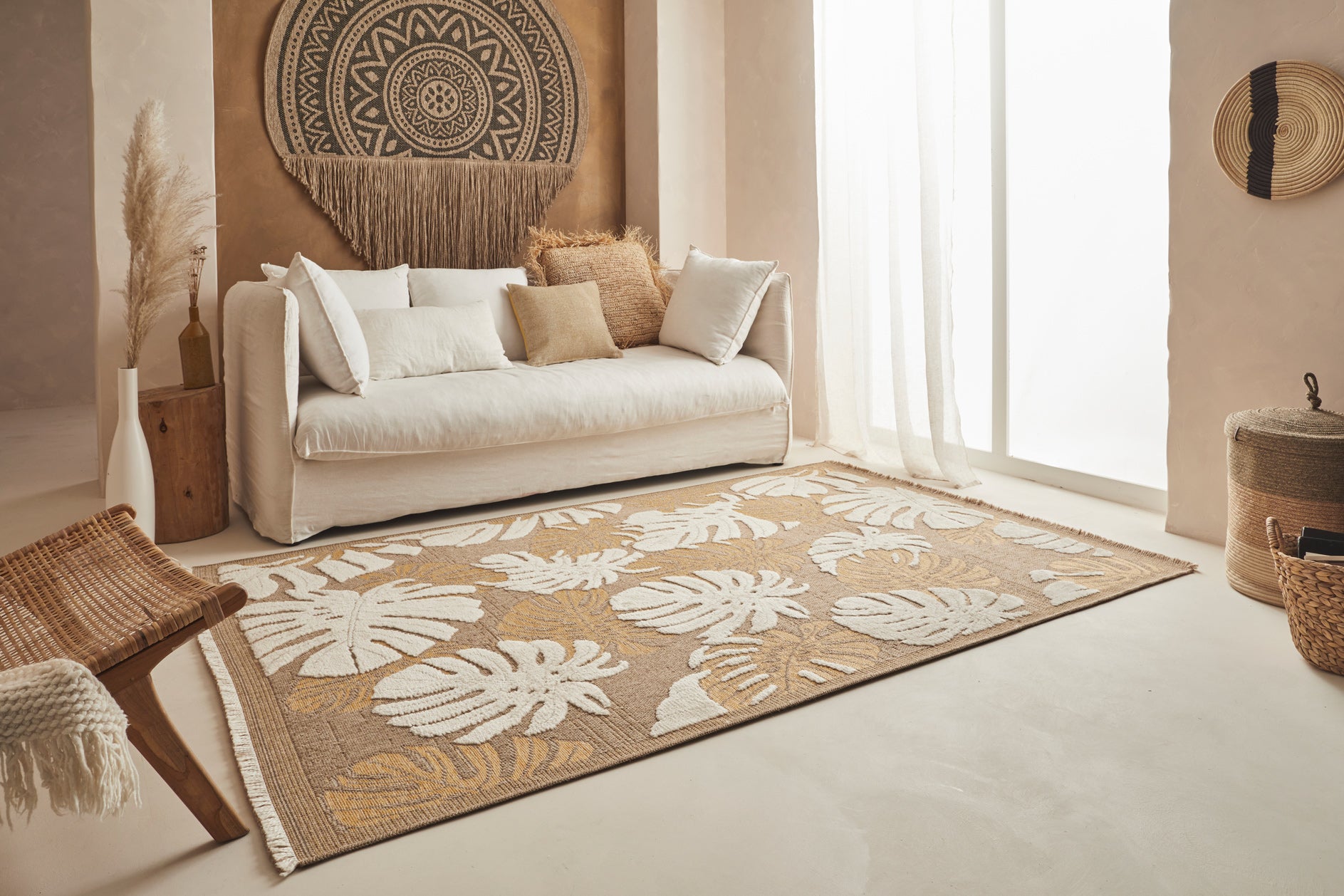 Jute Look Rug Tulum 9062 - Jute Pattern - Yellow - Indoor / Outdoor
