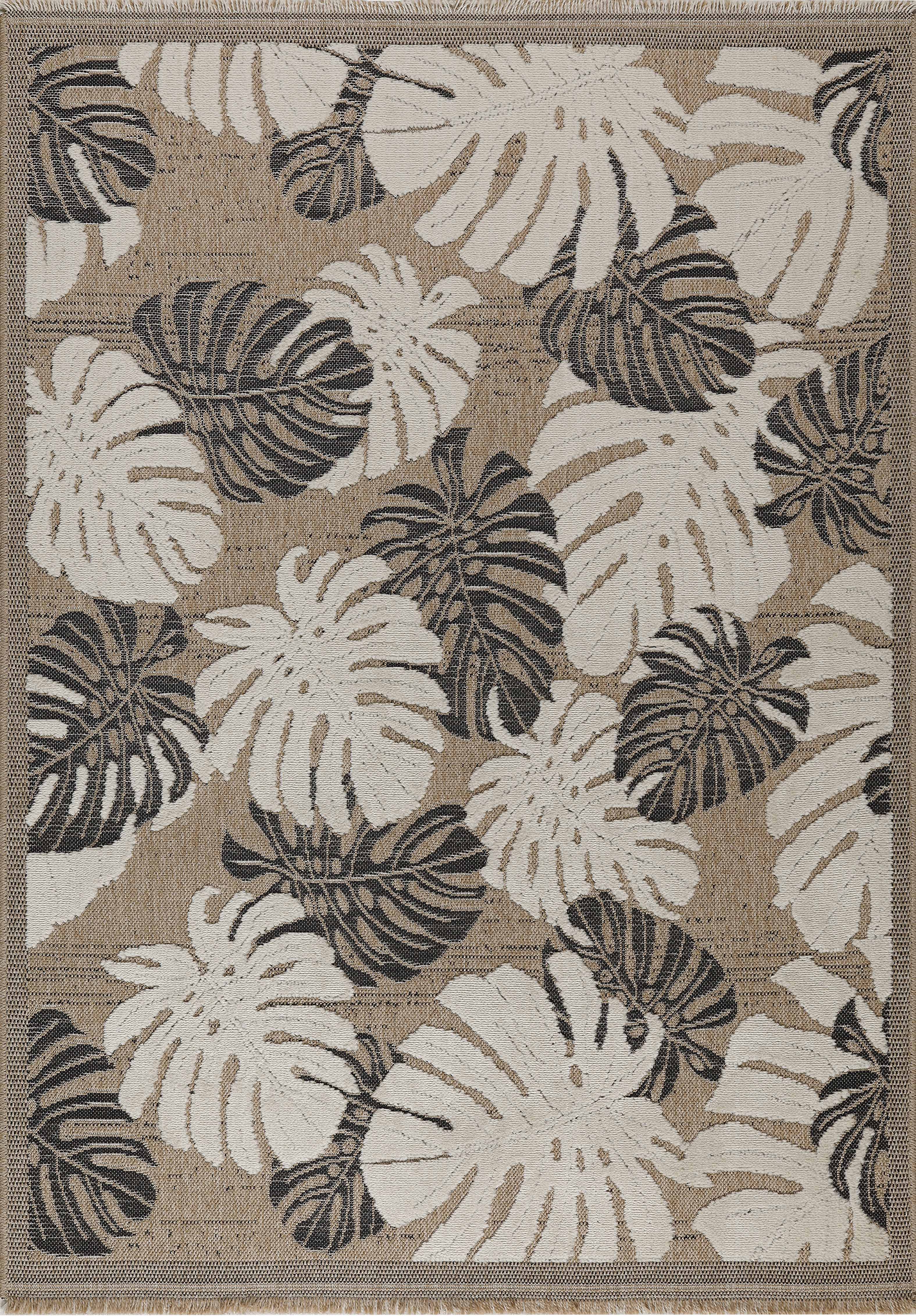Jute Look Rug Tulum 9062 - Jute Pattern - Black - Indoor / Outdoor