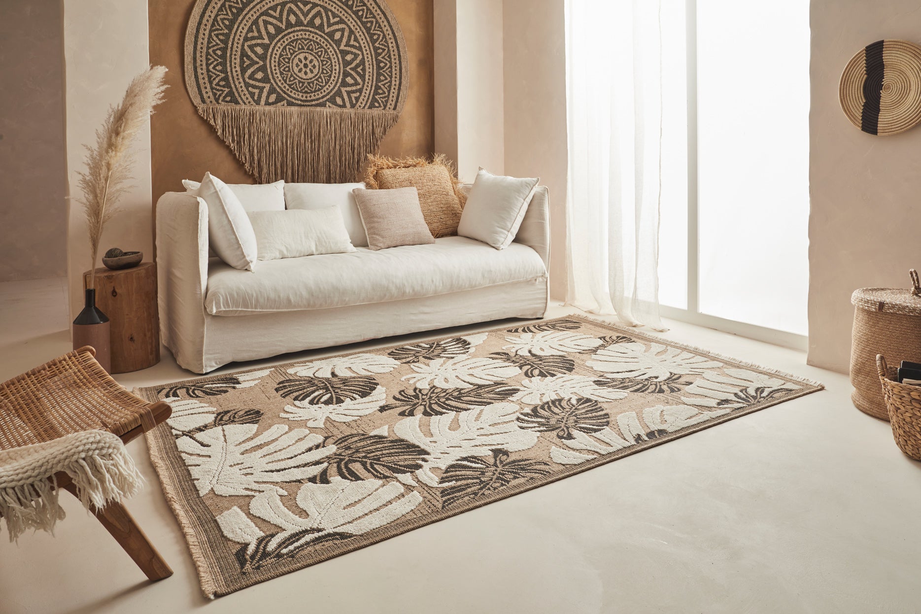 Jute Look Rug Tulum 9062 - Jute Pattern - Black - Indoor / Outdoor