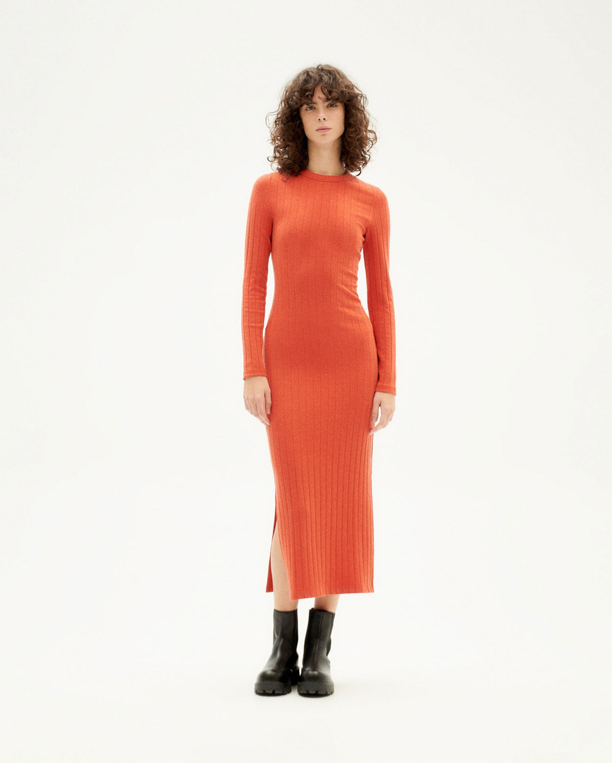 Vestido naranja Gina sostenible-1