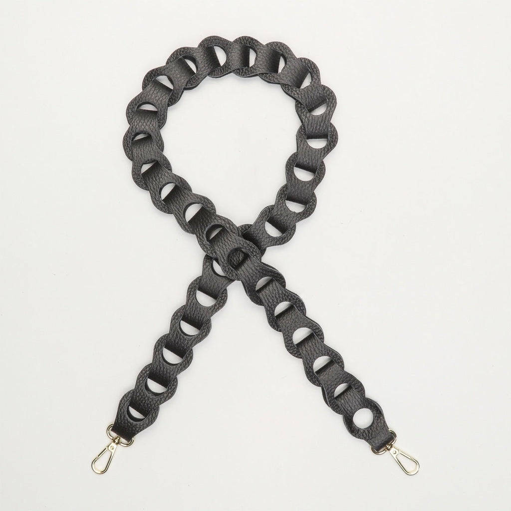 Sasha Chain Shoulder Strap - Metallic Black - Victor & Hugo -The Bradery