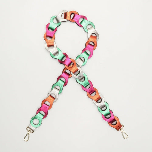 Sasha Chain Shoulder Strap - Orange / Green / Pink / Silver - Victor & Hugo -The Bradery