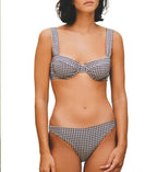 Braguita de bikini estilo balconette a cuadros en blanco y negro - Negro - Robin Collection -La Bradery