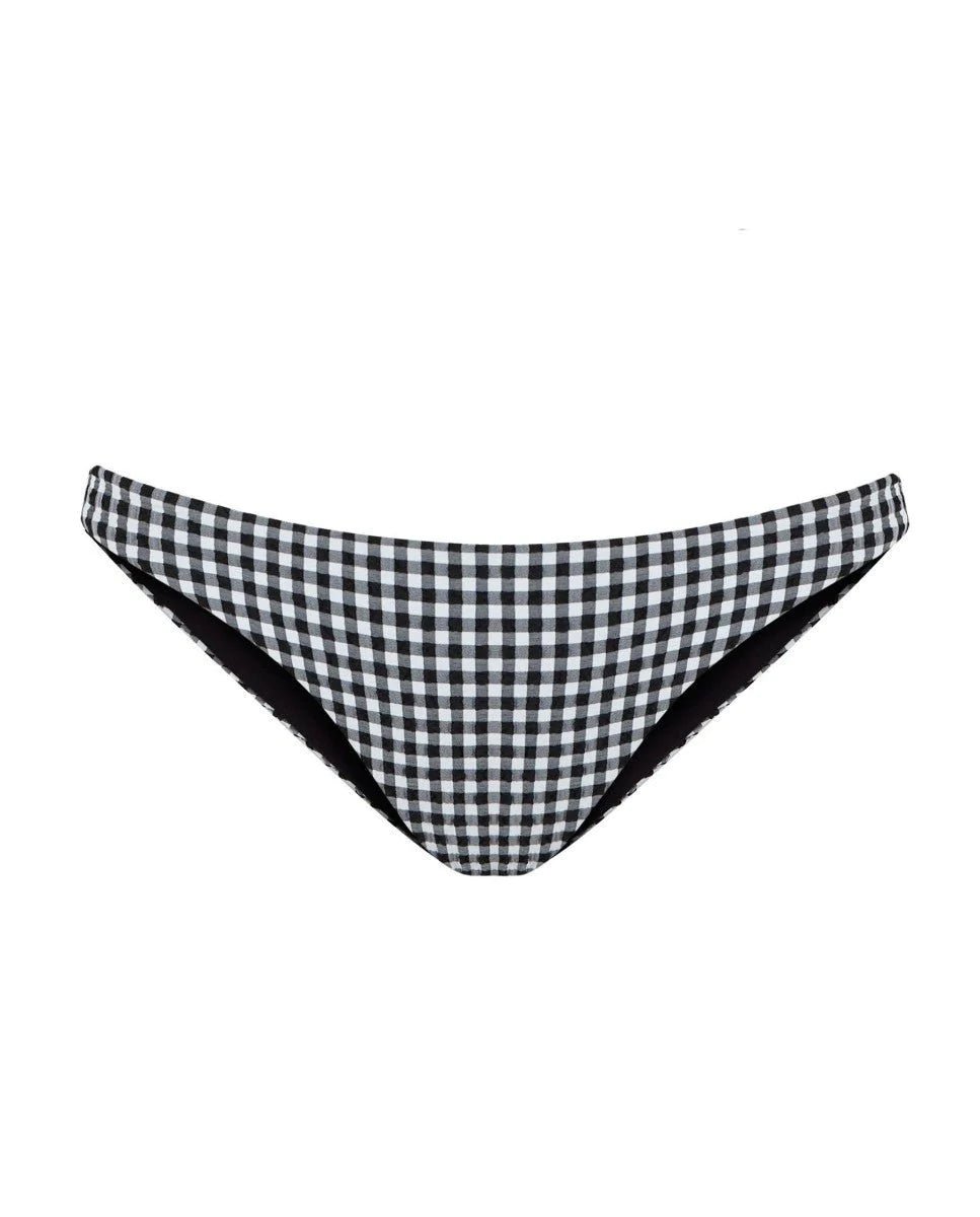 Braguita de bikini estilo balconette a cuadros en blanco y negro - Negro - Robin Collection -La Bradery
