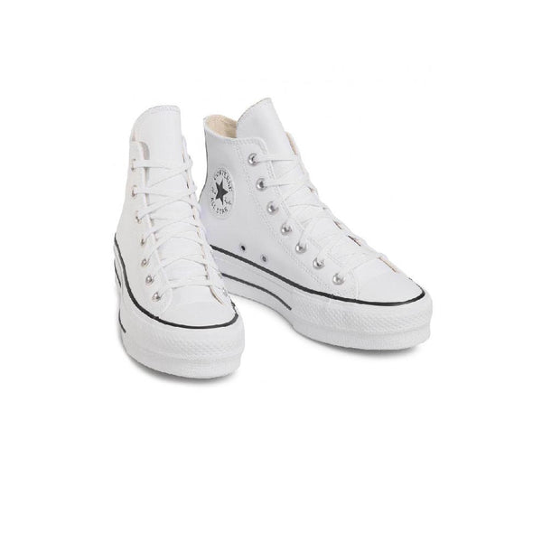 Hi Leather Platform Sneakers - White - Mixed - Converse - The Bradery