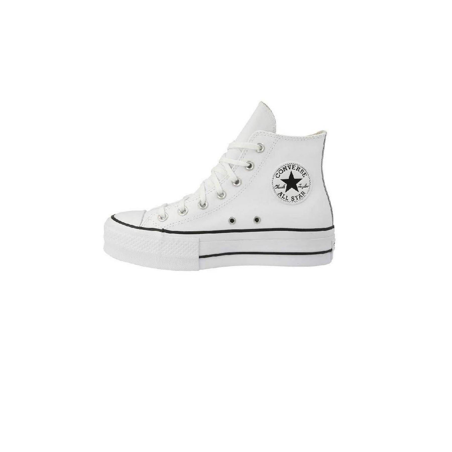 Hi Leather Platform Sneakers - White - Mixed - Converse - The Bradery