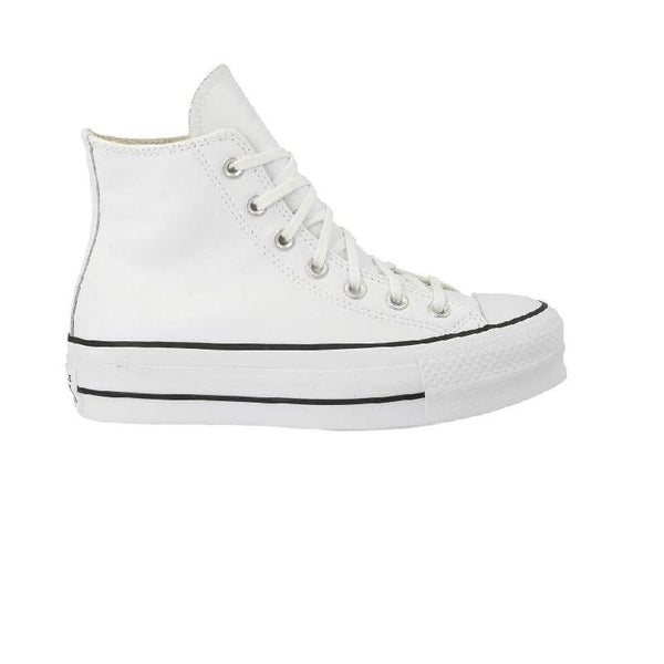 Platform Leather Hi Trainers - White - Unisex - Converse - The Bradery