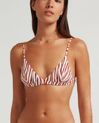 Sporty Zebra Bikini Top - Brown