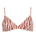 Sporty Zebra Bikini Top - Brown