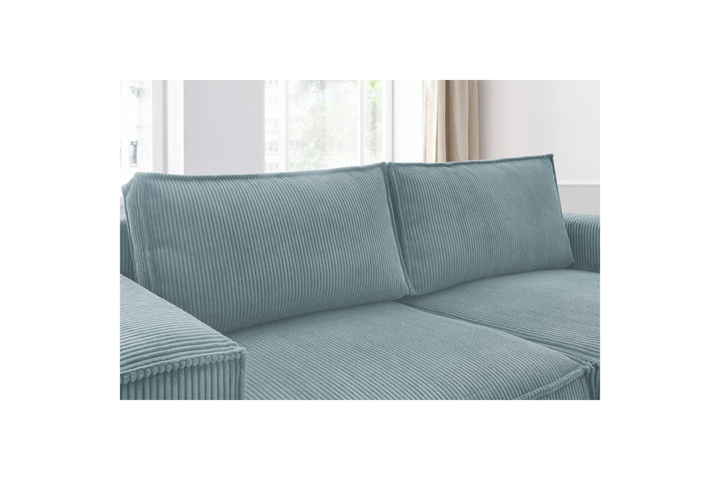 Canapé d'angle fixe compact NIHAD velours côtelé - Angle droit - BOBOCHIC - The Bradery
