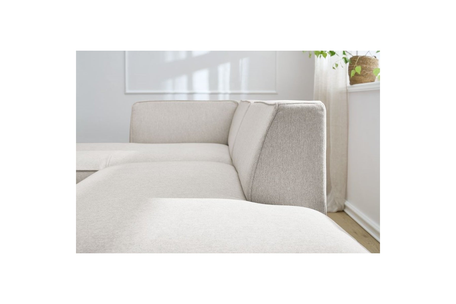 Canapé d'angle fixe MEGEVE tissu lisse - Angle gauche - BOBOCHIC - The Bradery