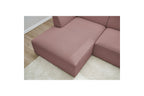 Canapé d'angle fixe MEGEVE tissu lisse - Angle gauche - BOBOCHIC - The Bradery
